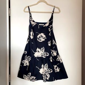 Navy and white floral dress